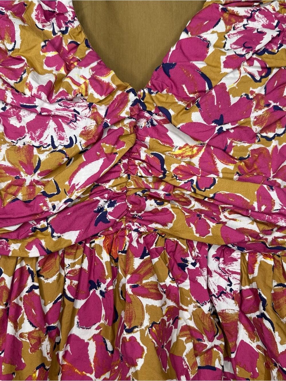 Endless Rose Floral Ruched Crop Peplum Blouse Size XS - Picture 4 of 8